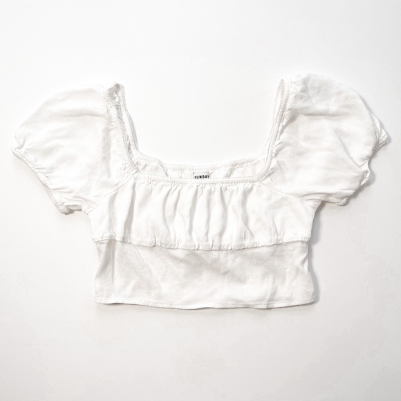 SUNDAY Best Puff Sleeve Crop Blouse - Picture 1 of 9
